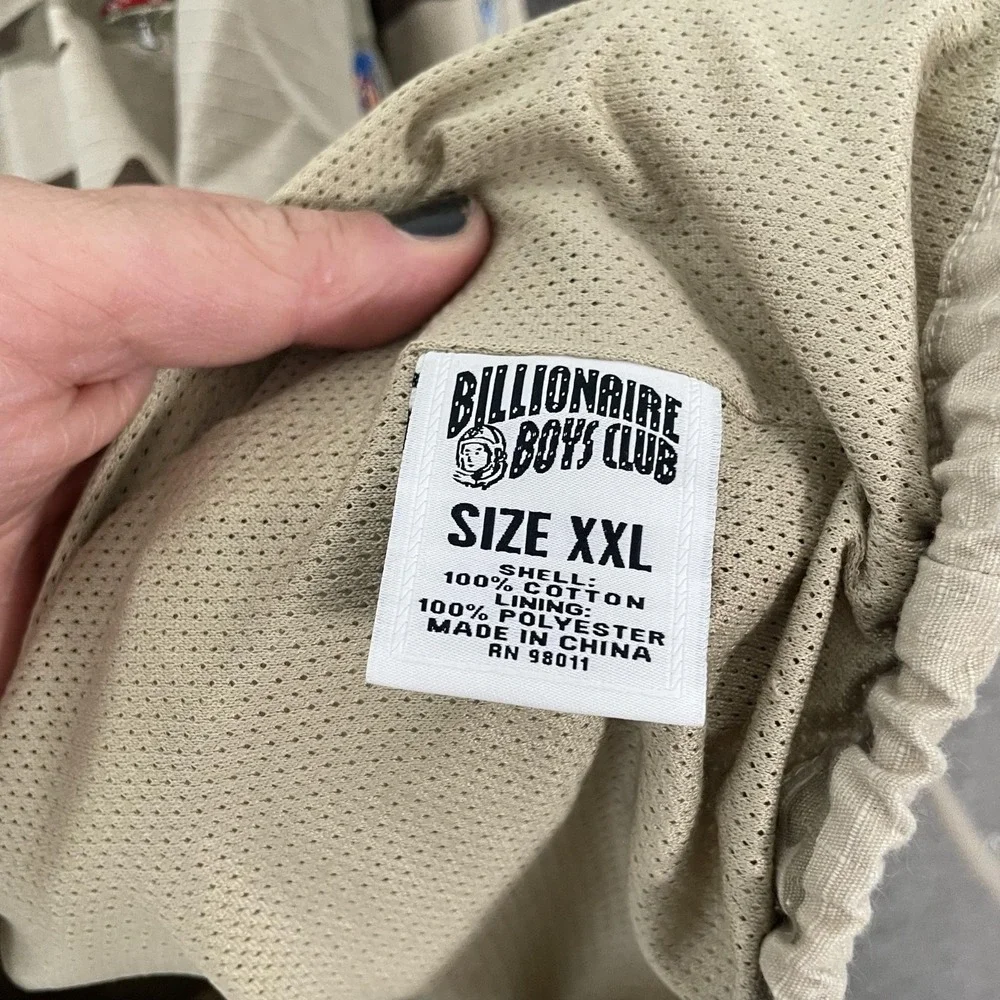 Billionaire Boys Club Jacket Mens 2XL Beige Camo Space Embroidered Windbreaker
